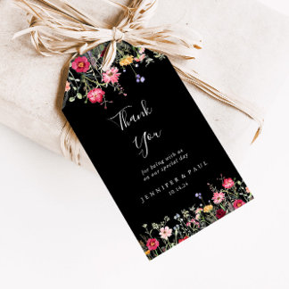 Étiquettes-cadeau Jardin Multicolor Fleur sauvage Merci Mariage