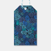 Étiquettes-cadeau Jardin succulent en bleu (Dos)