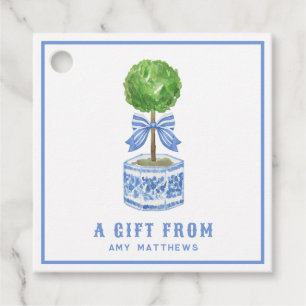 Étiquettes Cadeau Jardin Topiaire Chinoiserie personnalisée