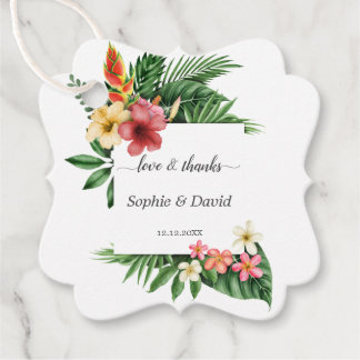 Étiquettes Cadeau Jardin tropical luxuriant unique Mariage fleuri