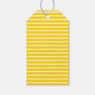 Étiquettes-cadeau Jaune aux rayures blanches