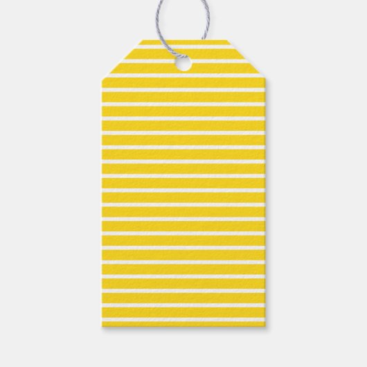 Étiquettes-cadeau Jaune aux rayures blanches (Devant)