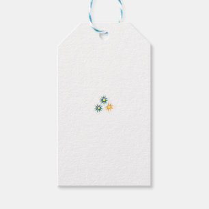 Étiquettes-cadeau Jaune banane, vert bleu foncé, décoratif