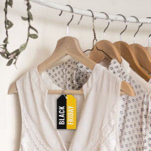 Étiquettes-cadeau Jaune Black Vendredi Vêtements Hang Prix Balise