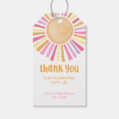 Étiquettes-cadeau Jaune rose Boho soleil fille baby shower (Devant)
