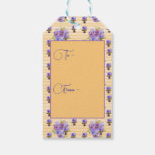 Étiquettes-cadeau Jaune Shabby Chic floral (Dos)