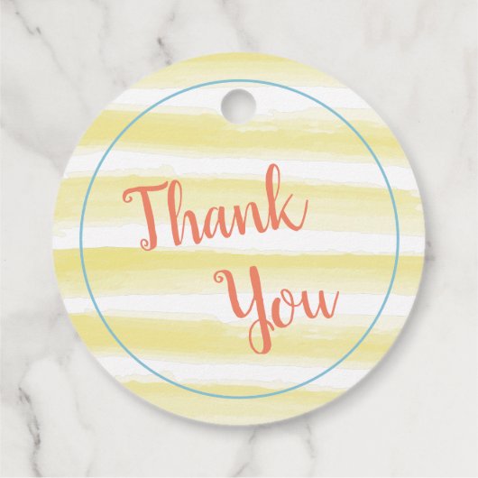 Étiquettes Cadeau Jaune soleil Merci d'anniversaire (Dos)