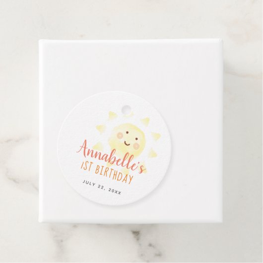 Étiquettes Cadeau Jaune soleil Merci d'anniversaire (En situation)