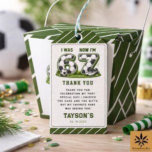 Étiquettes-cadeau J'avais 6 ans, maintenant j'ai 7 ans Football Anni
