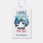 Étiquettes-cadeau Je baleine toujours t'aime plaisir Valentine pun (Devant)
