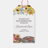 Étiquettes-cadeau Je fais BBQ Sunflower Rustic Engagement Party Favo (Dos)