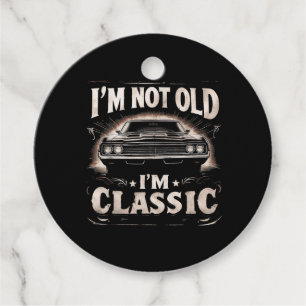 Étiquettes Cadeau Je ne suis pas vieux Je suis classique Retro Vinta