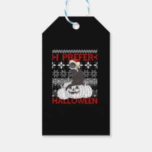 Étiquettes-cadeau Je Préfère Halloween Funny Noël noir Chat Sweat
