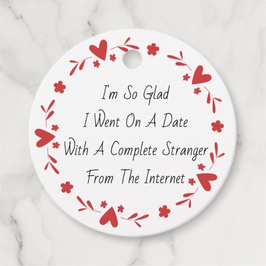 Étiquettes Cadeau Je suis si content Funny Anniversary, Mariage Hila (Devant)