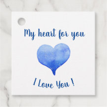 Je t'aime Coeur Bleu mignon Saint Valentin
