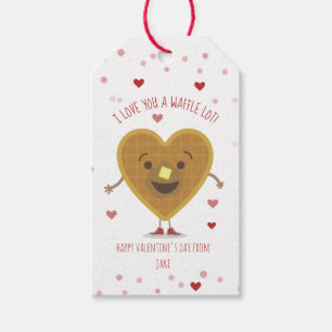 Étiquettes-cadeau Je T'Aime Une gaufre Lot Coeur Enfants Valentine