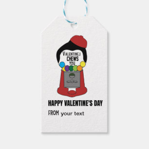 Étiquettes-cadeau Je te mâche Saint Valentin, Garçon Valentine