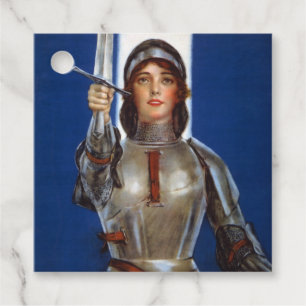 Étiquettes Cadeau Jeanne d'Arc Héroïne Française, Chevalière La Puce