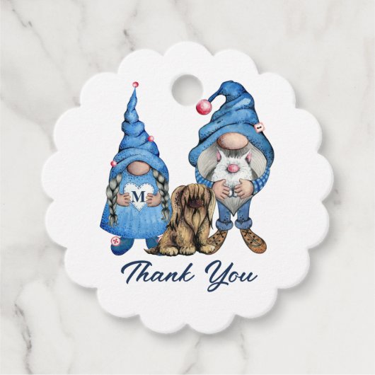 Étiquettes Cadeau Jeans Aquarelles Gnomes (Devant)