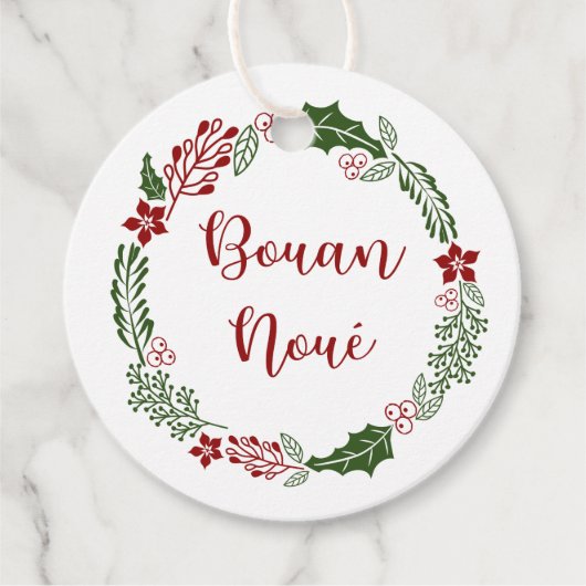 Étiquettes Cadeau Jèrriais, Jersey Norman Joyeux Noël, Custom (Devant)