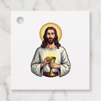 Étiquettes Cadeau Jesus Chalice Crest Vintage Engraving Shirt 2