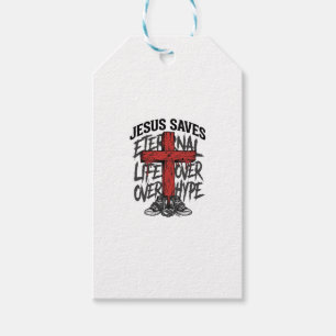 Étiquettes-cadeau Jésus Sauve Croix Vintage Vêtement de Rue Chrétien
