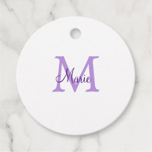Étiquettes Cadeau jeté simple minimal ajouter nom monogramme rose ro