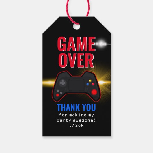 Étiquettes-cadeau Jeu vidéo Anniversaire (Devant)
