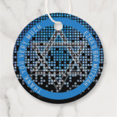 Étiquettes Cadeau Jeu vidéo noir bleu Gamer Bar Mitzvah (Dos)