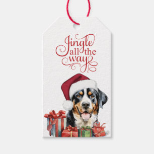Étiquettes-cadeau Jingle All the Way Chien de Montagne Suisse Noël