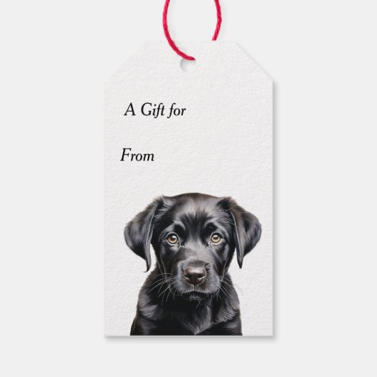 Étiquettes-cadeau Jingle All Way Black Lab Retriever Noël (Dos)