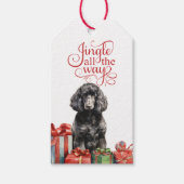 Étiquettes-cadeau Jingle All Way Black Poodle Noël (Devant)