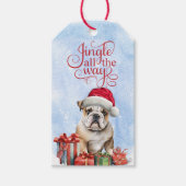 Étiquettes-cadeau Jingle All Way Bulldog Noël (Devant)