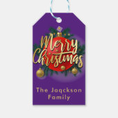 Étiquettes-cadeau Jingle Bells Branche hivernale Flocon de neige Noë (Devant)