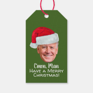 Étiquettes-cadeau Joe Biden Santa Hat C'mon Man - Joyeux Noël