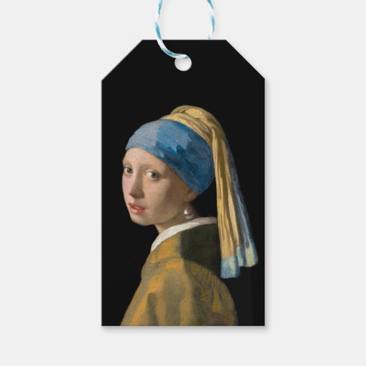 Étiquettes-cadeau Johannes Vermeer - Fille avec une oreille perle (Devant)