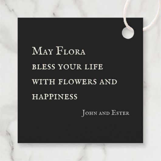 Étiquettes Cadeau John Bauer Flora fleurs bonheur CC1150 Anniversair (Dos)