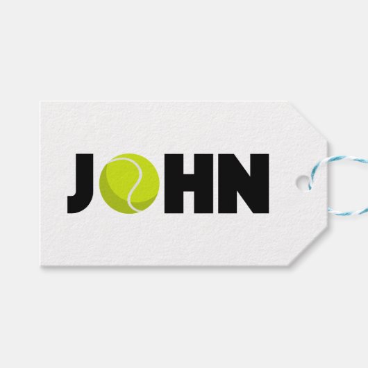 Étiquettes-cadeau John Tennis (Devant (Horizontal))