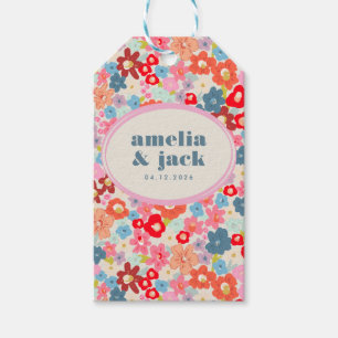 Étiquettes-cadeau Joie florissante Bright Bold Jardin Floral Mariage