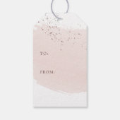 Étiquettes-cadeau Joie | Nom de Noël or Rose (Dos)