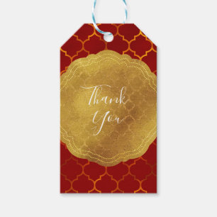 Étiquettes-cadeau Joint de Foil Sceau Doré Rouge Feu Indien Marocain