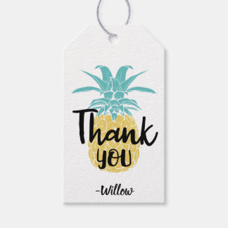 Étiquettes-cadeau Joli Ananas Tropical Fête de Luau Merci Cadeau