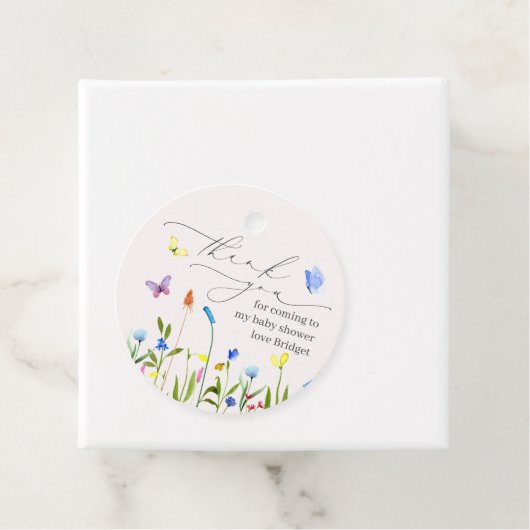 Étiquettes Cadeau Joli bébé en fleurs Fleur sauvage Merci (En situation)