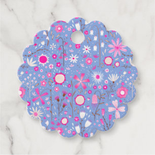 Étiquettes Cadeau Joli bleu Fleur sauvage botanique Floral