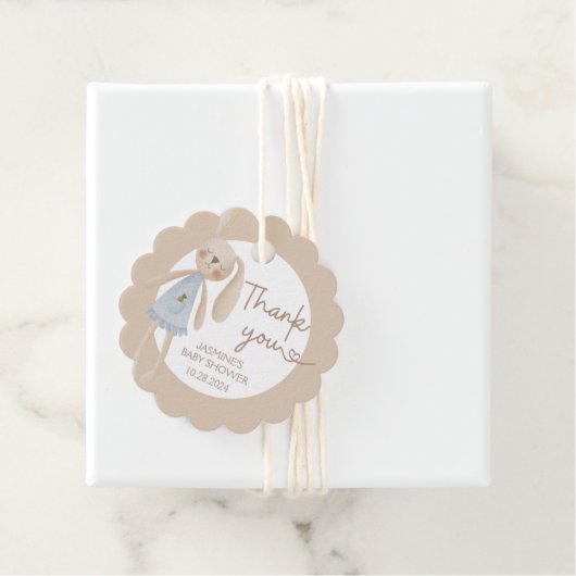 Étiquettes Cadeau Joli Boho Oh Baby Bunny Merci (En situation)