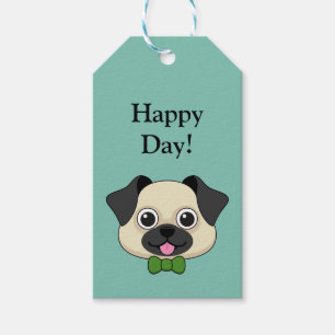 Étiquettes-cadeau Joli chien Carlin avec Papillon Personnaliser