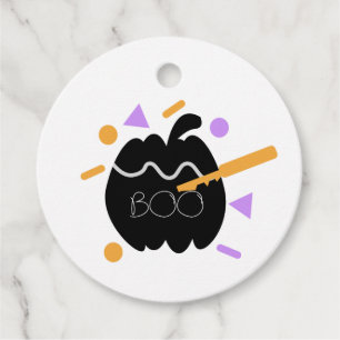 Étiquettes Cadeau Joli Citrouille Carving Black Confetti Sprinkings