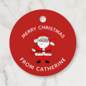 Étiquettes Cadeau Joli dessin Père Noël Noël rouge (Dos)