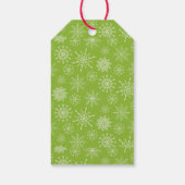 Étiquettes-cadeau Joli Green White Snowflakes Noël (Dos)