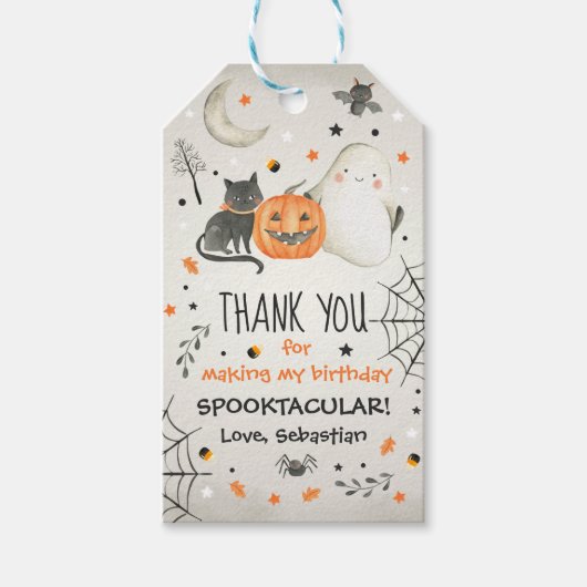 Étiquettes-cadeau Joli Halloween Ghost Spooktacular Anniversaire Déc (Devant)